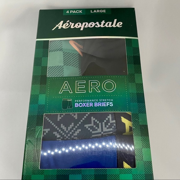 Aeropostale Cotton Stretch Boxer Briefs (4 pack) L - Picture 2 of 3